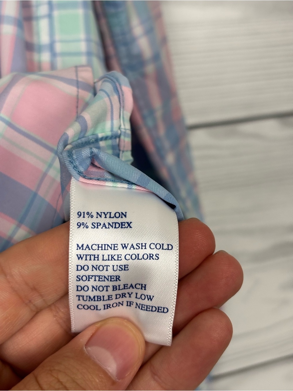 Southern Tide Intercoastal plaid popover blouse misty pink medium NWT - Picture 8 of 9